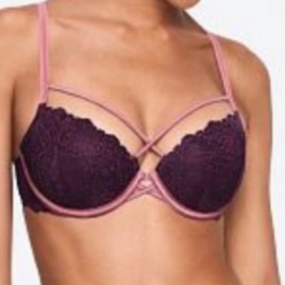 PINK BY VICTORIA SECRET DATE CROSSOVER PUSH-UP BRA NWT - Picture 3 of 9